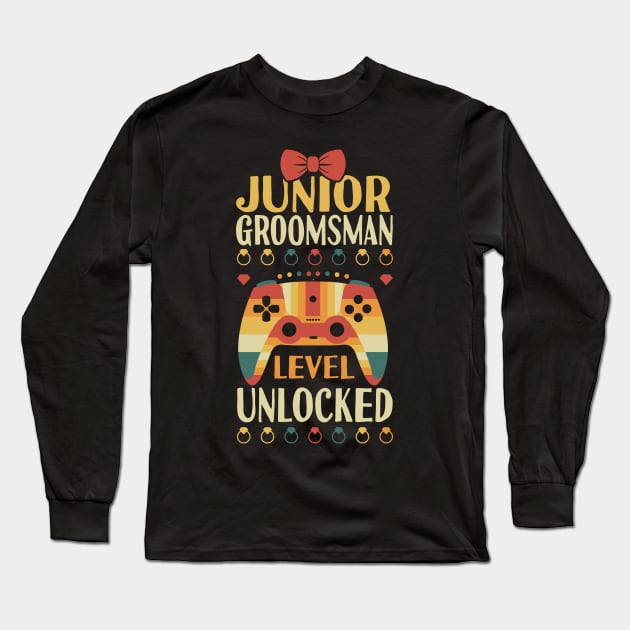 Junior Groomsman Level Unlocked Long Sleeve T-Shirt by Tesszero
